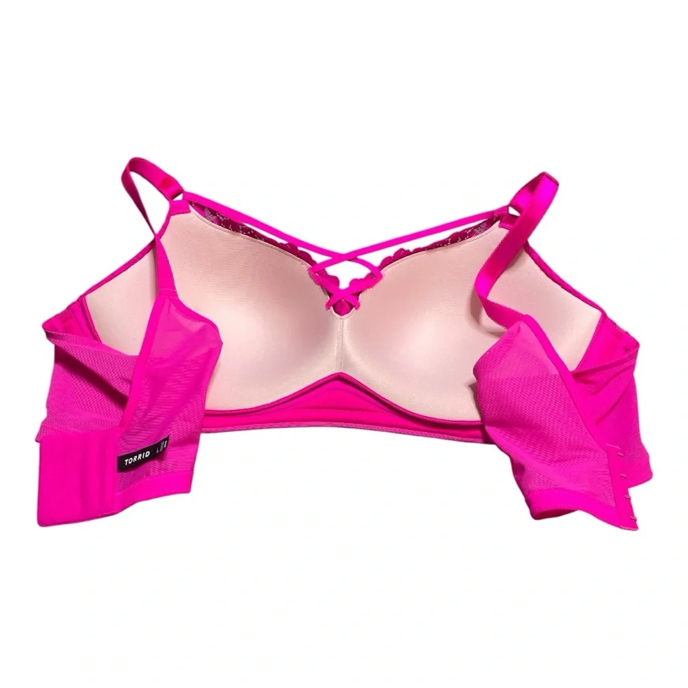 Torrid XO Plunge Push Up Padded Bra | 48B | Fuchsia - Picture 4 of 6